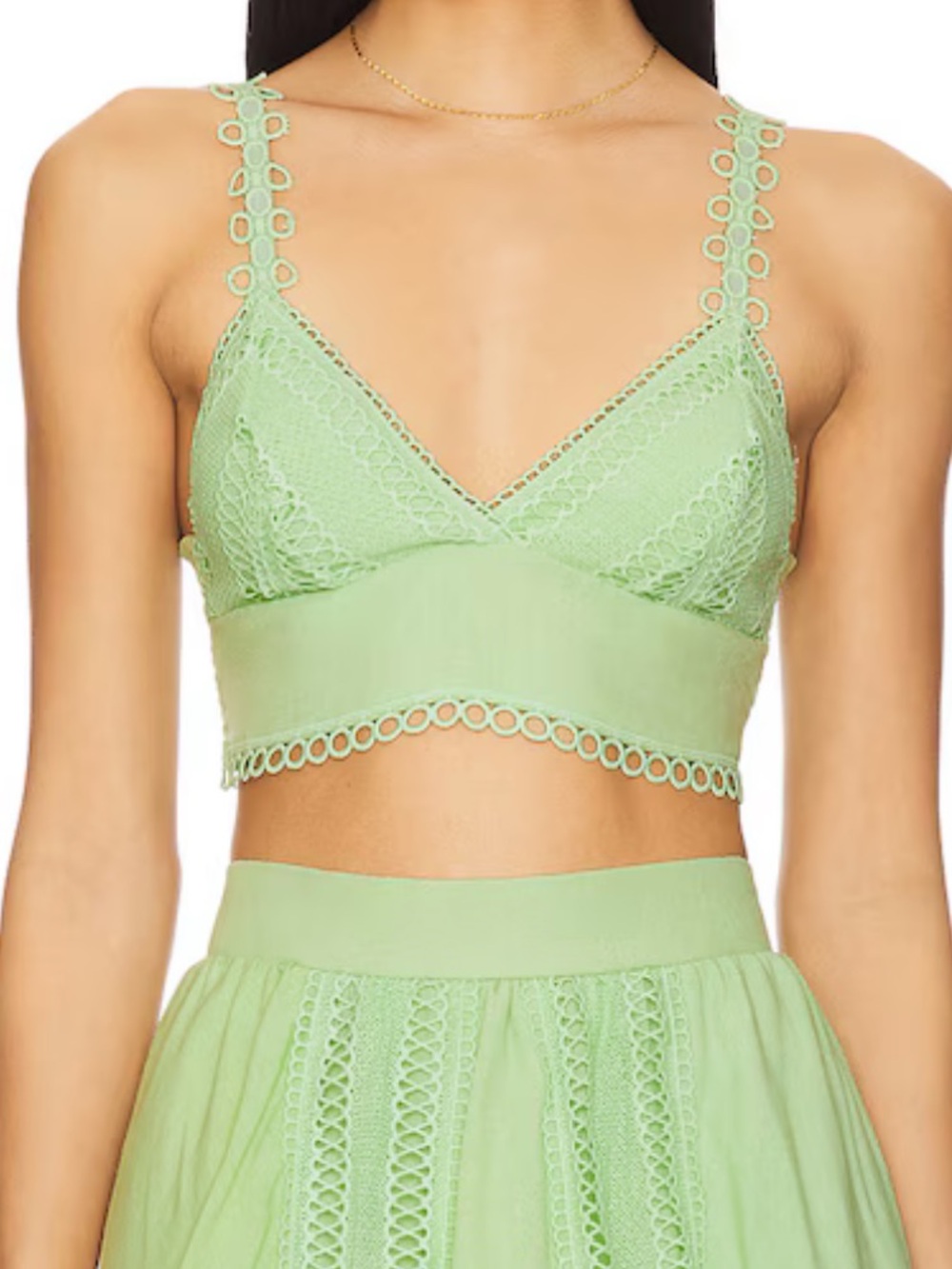 💚Revolve Peixoto Jasmine Crop Top in Matcha Latte Small NWT